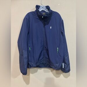 Polo Ralph Lauren Sport Performance Jacket Men’s L Navy Neon Zip Windbreaker